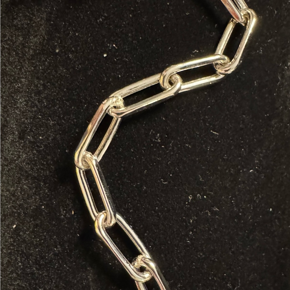 Sterling Silver Paperclip Chain Link Bracelet. 7” - Picture 7 of 7